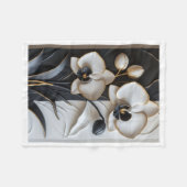 Zwart-witte orchideeën deken (Voorkant (Horizontaal))