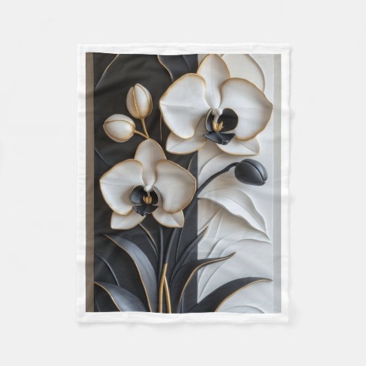 Zwart-witte orchideeën deken (Voorkant)