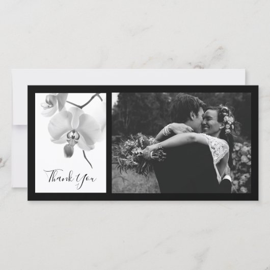 Zwart-witte orchideeën Hartelijk dank Bedankkaart (Voorkant)
