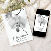Zwart-witte orchideeën Jubileum dood Kaart
