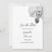Zwart-witte orchideeën Trouwen Bewaar de datum Save The Date (Voorkant)