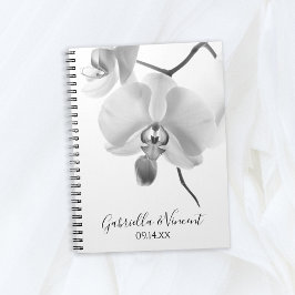 Zwart-witte orchideeën Weddenschap Notitieboek
