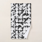 Zwart Witte Organische Abstracte Kunst Design Bad Handdoek (Handdoek)