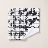Zwart Witte Organische Abstracte Kunst Design Bad Handdoek (Wasdoekje)