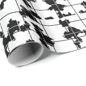 Zwart Witte Organische Abstracte Kunst Design  Cadeaupapier (Rol Hoek)