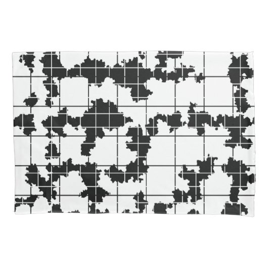 Zwart Witte Organische Abstracte Kunst Design Kussensloop (Voorkant)