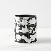 Zwart Witte Organische Abstracte Kunst Design Mok (Midden)