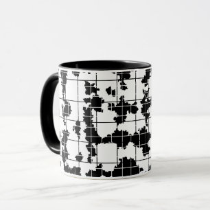 Zwart Witte Organische Abstracte Kunst Design  Mok