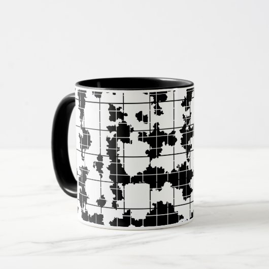Zwart Witte Organische Abstracte Kunst Design Mok (Voorkant links)