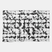 Zwart Witte Organische Abstracte Kunst Design Theedoek (Horizontaal)