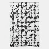 Zwart Witte Organische Abstracte Kunst Design Theedoek (Verticaal)