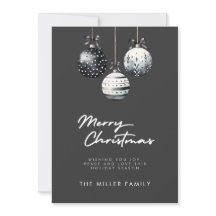 Zwart Witte Ornamenten Minimalistische Kerstkaart