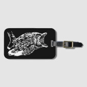 Zwart-witte orthowkunst bagagelabel (Voorkant (horizontaal))