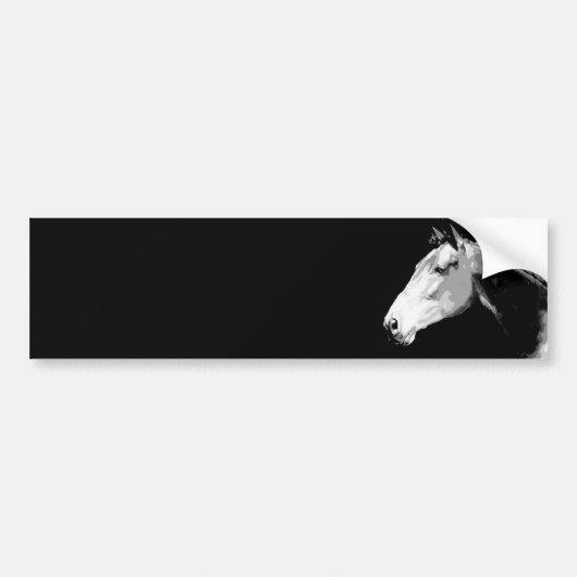 Zwart & Witte Paard Bumpersticker (Voorkant)