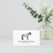 Zwart Witte Paard Pony Visitekaartje (Staand voorkant)