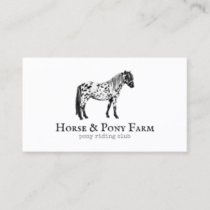 Zwart Witte Paard Pony Visitekaartje
