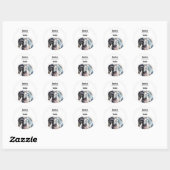 Zwart-witte paarden in Waterverf Kandle Business Ronde Sticker (Vel)
