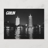 Zwart-witte pagodes in Guilin, China Briefkaart (Voorkant)