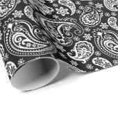 Zwart-witte  Paisley Cadeaupapier (Rol Hoek)