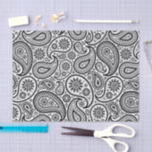 Zwart-witte   Paisley Tissuepapier (Craft)