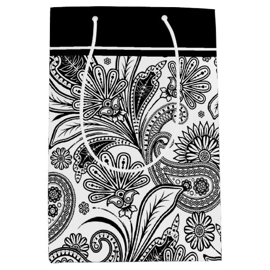 Zwart-witte paisse, middelgrote cadeautas (Voorkant)