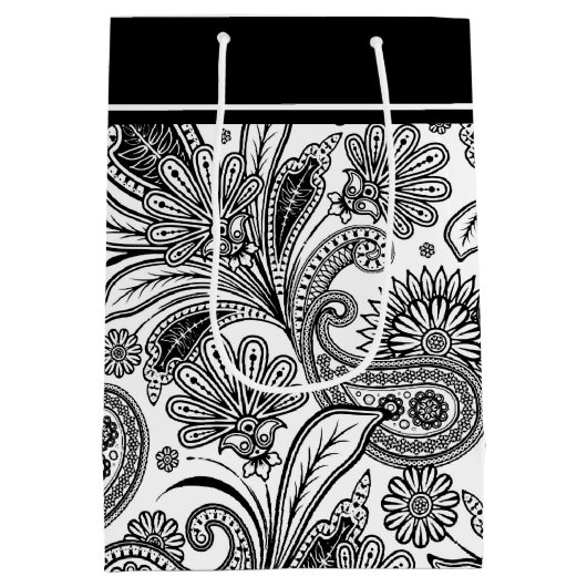 Zwart-witte paisse, middelgrote cadeautas (Achterkant)