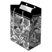 Zwart-witte paisse, middelgrote cadeautas (Achterkant Gekanteld)