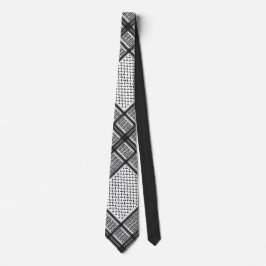 Zwart-witte Palestijnse keffiyeh Stropdas