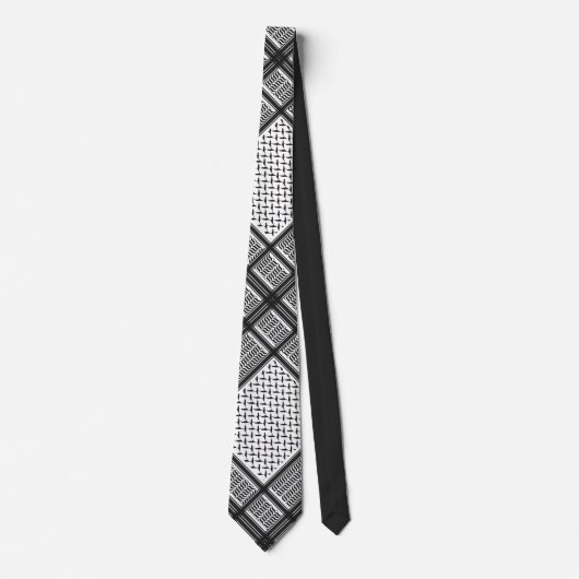 Zwart-witte Palestijnse keffiyeh Stropdas (Voorkant)
