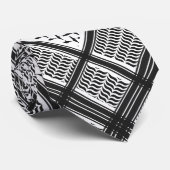 Zwart-witte Palestijnse keffiyeh Stropdas (Opgerold)