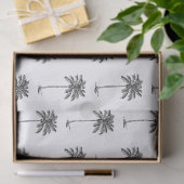 Zwart-Witte Palm Palmetto Boom Tissuepapier (Geschenk)