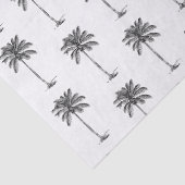 Zwart-Witte Palm Palmetto Boom Tissuepapier (Detail)