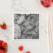 Zwart-witte palmbladeren servet (Insitu)