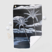 Zwart-witte palmbomen golfhanddoek (Insitu)