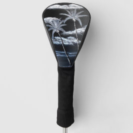 Zwart-witte palmbomen golfheadcover