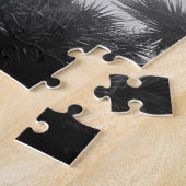 Zwart-witte palmbomen in de zonnefoto legpuzzel (Zijkant)