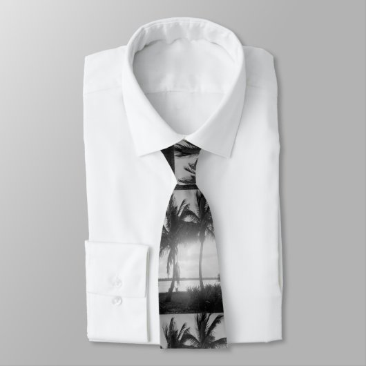 Zwart-witte palmbomen in de zonnefoto stropdas (Gebonden)