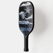 Zwart-witte palmbomen pickleball paddle (Links)