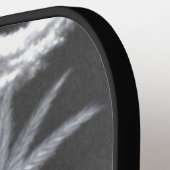 Zwart-witte palmbomen pickleball paddle (Links Detail)