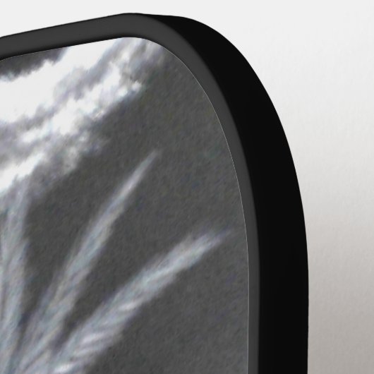 Zwart-witte palmbomen pickleball paddle (Links Detail)