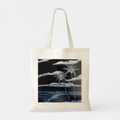 Zwart-witte palmbomen tote bag (Achterkant)