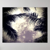 Zwart-witte palmboom Beach Decor Foto Poster (Voorkant)