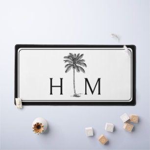 Zwart-witte palmboom Monogram Bureaumat