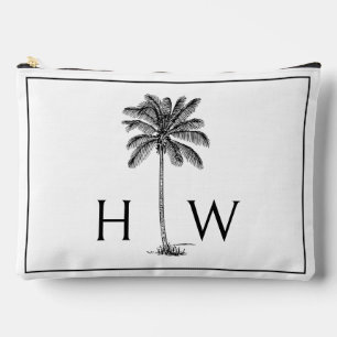 Zwart-witte palmboom Monogram Etui