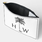 Zwart-witte palmboom Monogram Etui (Open)