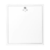 Zwart-witte palmboom Monogram Notitieblok (Voorkant)