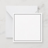 Zwart-witte palmboom Monogram Notitiekaartje (Achterkant)