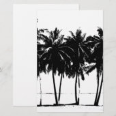 Zwart Witte Palmboom Silhouet Briefpapier (Voorkant / Achterkant)