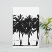 Zwart Witte Palmboom Silhouet Briefpapier (Staand voorkant)