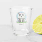Zwart-Witte Panda Beer Shot Glas (Achterkant)